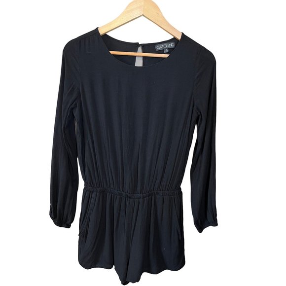Catch Me Black Romper Cut Out Back Size Small - Picture 1 of 14